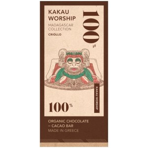 Vegan Βio Σοκολάτα 100% Madagascar Collection χωρίς ζάχαρη Kakau Worship 75g