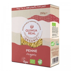 Βιολογικά ζυμαρικά πέννες από βασιλική κινόα και ρύζι χωρίς γλουτένη Quinoa Real 250gr