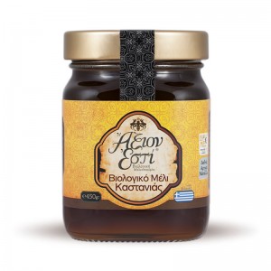 Βιολογικό μέλι καστανιάς Άξιον Εστί 450γρ