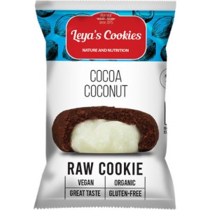 Leya's Cookies Cocoa Coconut Raw Cookie ωμό βιολογικό μπισκότο με κακάο και καρύδα 25 g