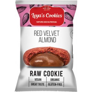 Leya's Cookies Red Velvet Almond Raw Cookie ωμό μπισκότο με αμύγδαλο 25 g