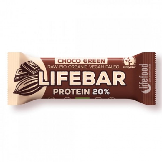 Ωμή μπάρα πρωτεΐνης Σοκολάτα χ/ ζάχαρη bio LIFEBAR 47g