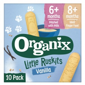 Βιολογικά παιδικά μπισκότα βανίλια little ruskits Organix +6μ 60γρ