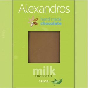 Σοκολάτα γάλακτος με στέβια χ/ζάχαρη 'Alexandros' 90gr