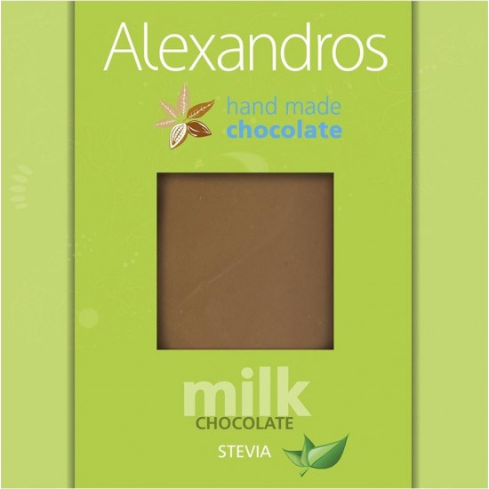Σοκολάτα γάλακτος με στέβια χ/ζάχαρη 'Alexandros' 90gr