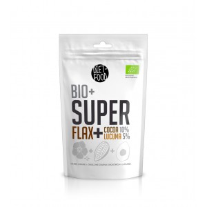 BIO +SUPER FLAX βιολογικό μείγμα από Λιναρόσπορο, Κακάο & Lucuma Diet Food 200g