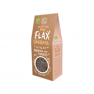 Raw Flax Cracker Βιολογικά κρακεράκια λιναρόσπορου με ντομάτα και πάπρικα  Keto-Friendly Diet Food 90g