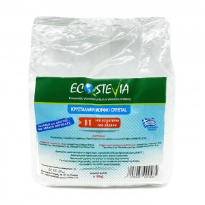 Κρυσταλλική Στέβια Ecostevia με ερυθριτόλη 1:1 1kg