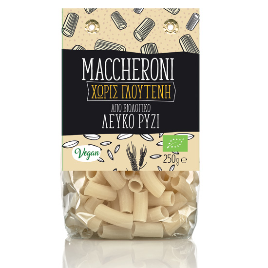 Maccheroni απο λευκό ρύζι χωρίς γλουτένη ΒΙΟ GreenBay 250γρ