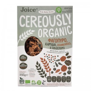 Βιολογικά δημητριακά με φαγόπυρο,καρύδια,cranberries & ηλιόσπορο Joice 350γρ