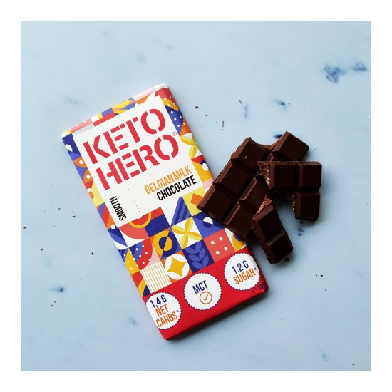 Βέλγικη Σοκολάτα Γάλακτος Milk Chocolate keto-friendly Keto-Hero 100g