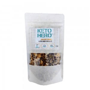 Kickstart Granola + 20% βελγικές σταγόνες μαύρης σοκολάτας keto-friendly Keto-Hero 250g