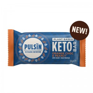 Pulsin Keto Bar Plant Based Orange Choc & Peanut 50g