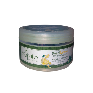 Pearl Lemon body cream with organic olive oil & aloe vera με Βιολογικής καλλιέργειας Ελαιόλαδο, Αλόη και χαμομήλι Sapon 200ml