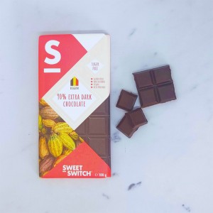 90% Εξτρα Μαύρη Βέλγικη Σοκολάτα Extra Dark Chocolate χωρίς γλουτένη-ζάχαρη keto-friendly Sweet Switch 100g