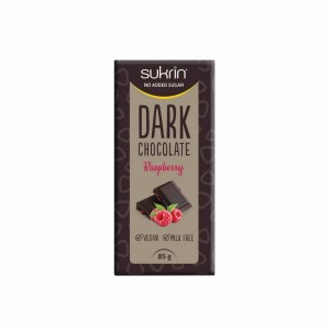 Sukrin Dark Chocolate with Rasberries Μαύρη Σοκολάτα με σμέουρα χωρίς ζάχαρη 85g