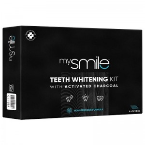 Κιτ Λεύκανσης Δοντιών My Smile With Activated Charcoal  ( 1τμχ whitenind light - 6τμχ whitening gel) - Eco Masters