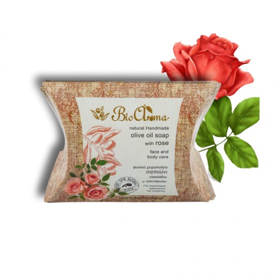 Σαπούνι ελαιολάδου για Πρόσωπο & Σώμα- Τριαντάφυλλο BIOAROMA 90gr