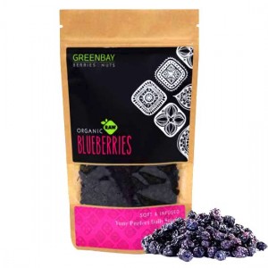 Μπλούμπερις (Blueberries) Raw αποξηραμένα GreenBay, 100g