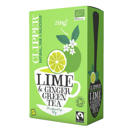 Πράσινο τσάι με Λαϊμ και Τζίντζερ CLIPPER (20×2γρ)