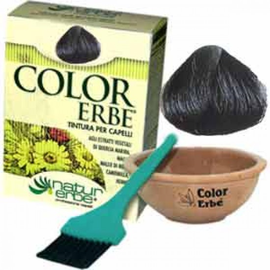 Color Erbe Φυτική Βαφή Μαλλιών 01 Μαύρο 60ML