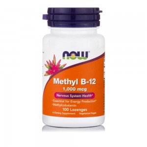METHYL B-12 1000mcg (Methylcobalamin) Now /Βιταμίνες Vegan 100 Lozenges