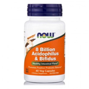 8 Billion Acidophillus & Bifidus – Προβιοτικά για υγιή εντερική χλωρίδα Now /Βιταμίνες 60 caps