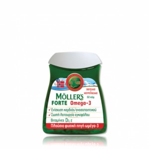 Moller’s Forte Omega-3, Μίγμα Ιχθυελαίου & Μουρουνέλαιου 60caps