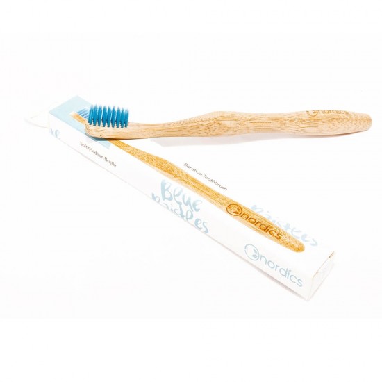 Nordics bamboo toothbrush blue Οδοντόβουρτσα από Αδιάβροχο Μπαμπού Μπλε 1τεμ.