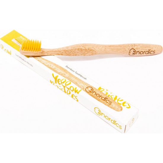 Nordics bamboo toothbrush yellow Οδοντόβουρτσα από Αδιάβροχο Μπαμπού κίτρινη 1τεμ.
