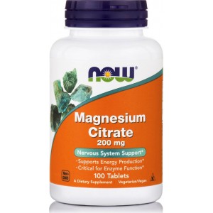 Magnesium Citrate 200 mg (Vegetarian), Now Foods 100 tabs