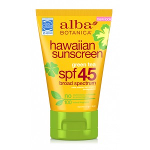 Alba Botanica hawaiian sunscreen-Φυσικό Αντηλιακό Σώματος&Προσώπου με Πράσινο Τσάι+SPF 45 για Όλη την Οικογένεια 113gr