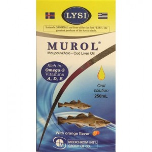 Medichrom Murol Cod Liver Oil Μουρουνέλαιο με γεύση Πορτοκάλι 250ml