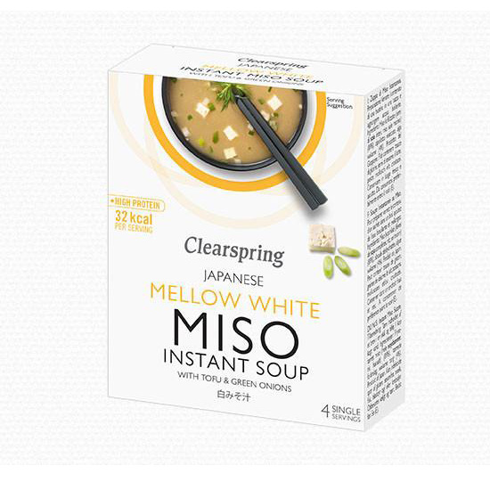 Miso Σούπα στιγμής με Tofu Mellow White Clearspring  40γρ