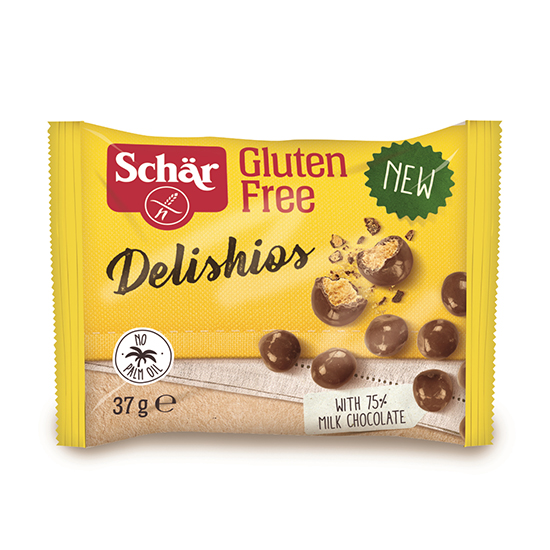 Τραγανές Μπαλίτσες Δημητριακών με επικάλυψη σοκολάτας χωρίς γλουτένη (Dr Schär) SCHAR 37γρ