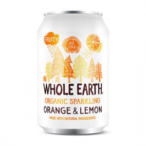 Ανθρακούχο ποτό Πορτοκάλι και Λεμόνι WHOLE EARTH (330ml)
